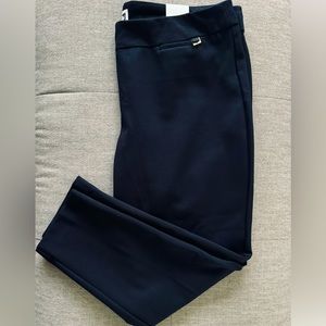 Plus Size 2X Anne Klein Slim Ankle Pant Elastic Waist Pull On Black Womens XXL